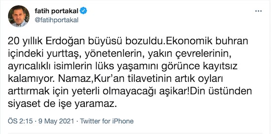 Fatih Portakal: 20 yıllık Erdoğan büyüsü bozuldu, seçmen '128' diyecek - Resim : 1