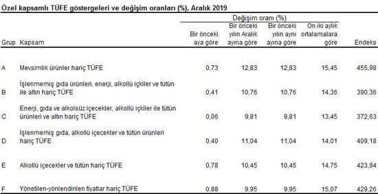 2019 yılı enflasyon rakamları açıklandı - Resim : 6