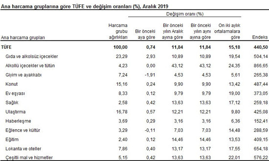 2019 yılı enflasyon rakamları açıklandı - Resim : 5