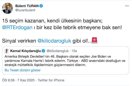 AKP'den CHP liderine Biden tepkisi: Sinyal verirken Kılıçdaroğlu gibi ol! - Resim : 1