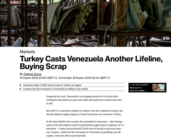 Venezuela, Türkiye'ye hurda metal satmaya başladı - Resim : 1