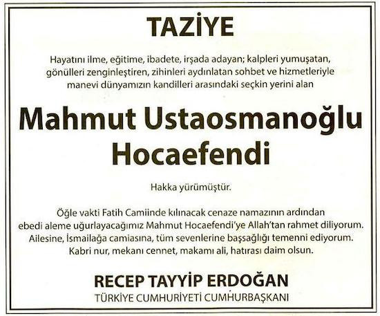 Erdoğan'dan Ustaosmanoğlu ilanı: Manevi dünyamızın kandilleri arasında seçkin yerini aldı - Resim : 1