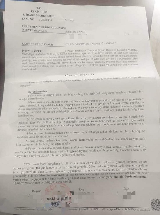 Eskişehir'de kızıl geyiklerin öldürülmesi ihalesine yürütmeyi durdurma kararı - Resim : 1