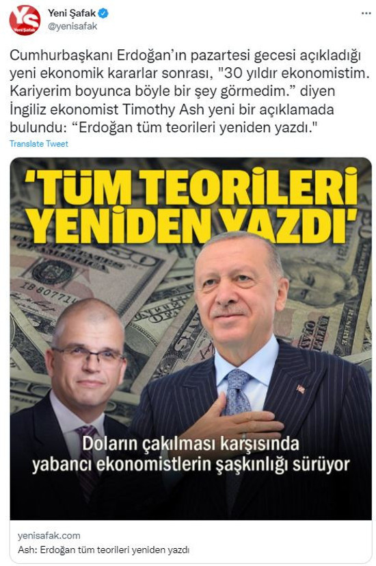 Yeni Şafak, Timothy Ash'in kinayesini tersten anladı: Erdoğan tüm teorileri yeniden yazdı - Resim : 1