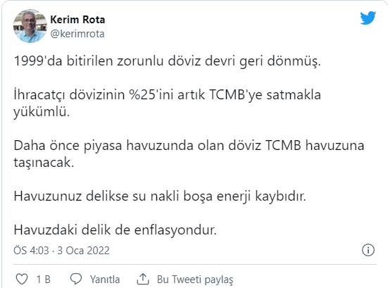 İhracatçıya zorunlu döviz satışı uygulaması 22 yıl sonra geri döndü - Resim : 1