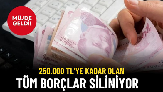 250.000 TL'ye Kadar Olan Borçlar Tek Kalemde Siliniyor