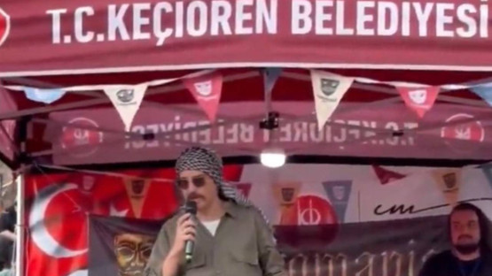 Keçiören Belediyesi tenteleri altında JİTEM ve beyaz Toros propagandası