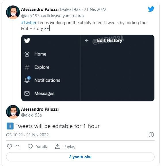 Twitter’ın 'düzenleme butonu' için süre sınırlaması - Resim : 1