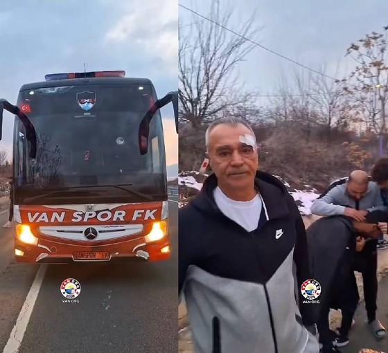 Elazığ’da Vanspor’un takım otobüsüne saldırı: 3 yaralı