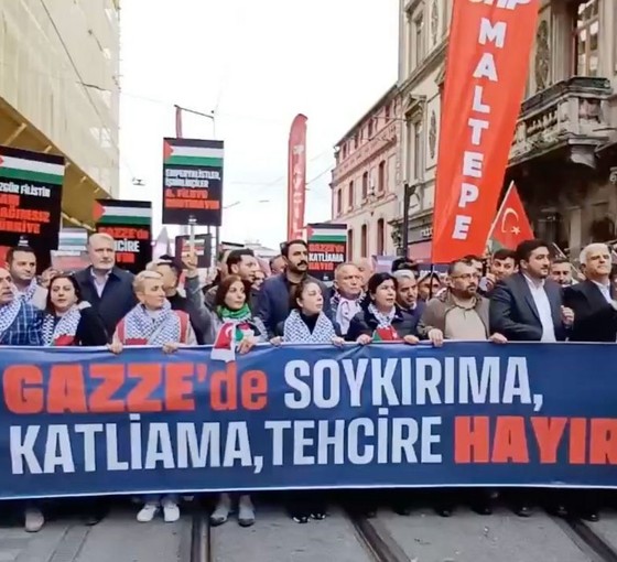 Filistin için Taksim'e yürümek isteyen CHP'lilere müdahale
