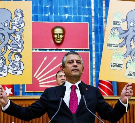 Özgür Özel'den Erdoğan'a şemalı 'ahtapot' yanıtı