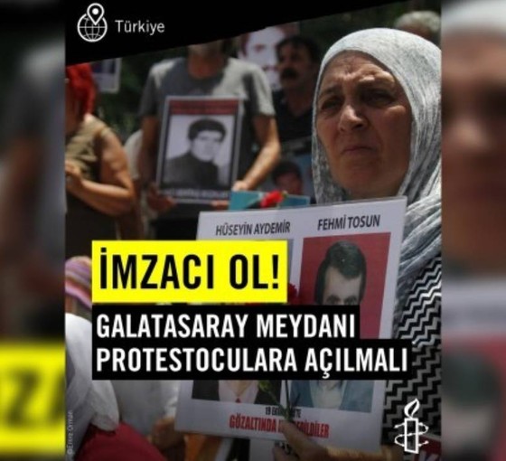 Af Örgütü Galatasaray Meydanı için kampanya başlattı