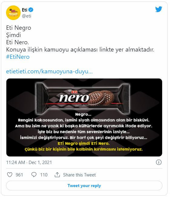 Eti, negronun ırkçı adını değiştirdi - Resim : 1