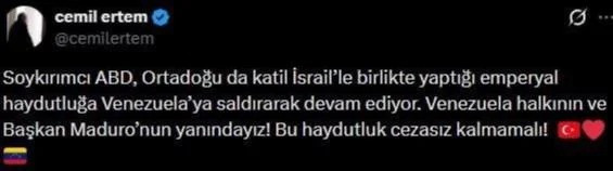 Erdoğan'ın Başdanışmanı Maduro'ya destek tweetini sildi - Resim : 1