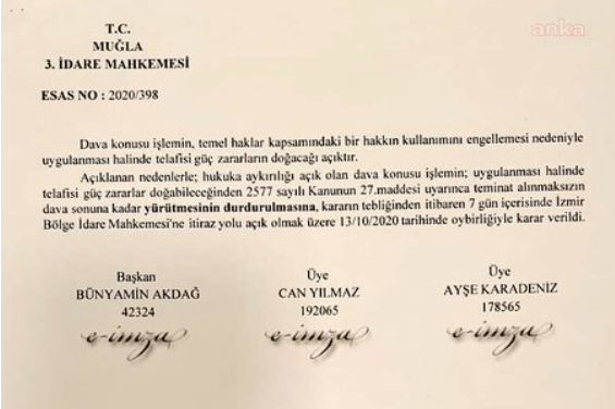 Muğla'da mahkeme baro genel kurulunun ertelenmesini hukuka aykırı buldu - Resim : 1