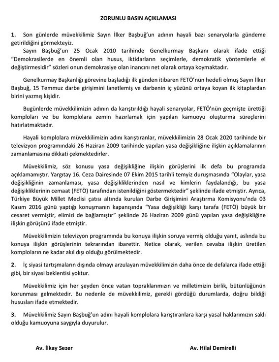 İlker Başbuğ'un avukatlarından darbe açıklaması - Resim : 1