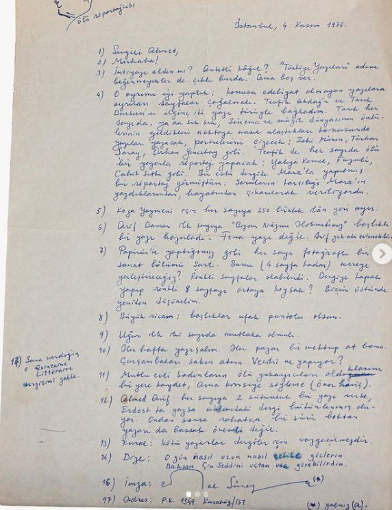 Fazıl Say, Cemal Süreya'nın 45 yıl önce babasına yazdığı mektubu paylaştı - Resim : 1