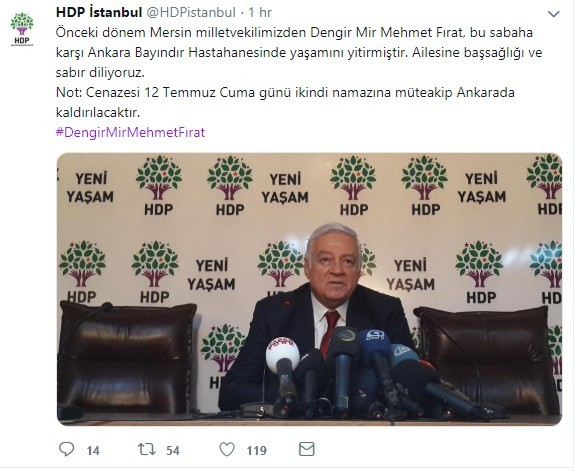 HDP'li Dengir Mir Fırat hayatını kaybetti - Resim : 1