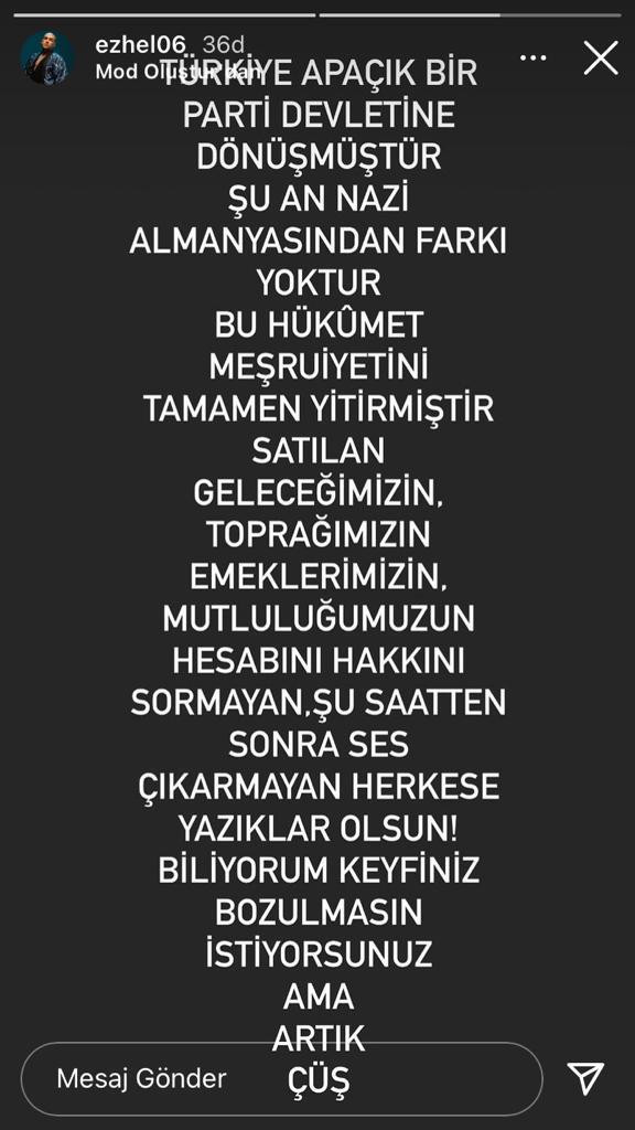 Ezhel: Türkiye'nin şu an Nazi Almanyası’ndan farkı yoktur - Resim : 1