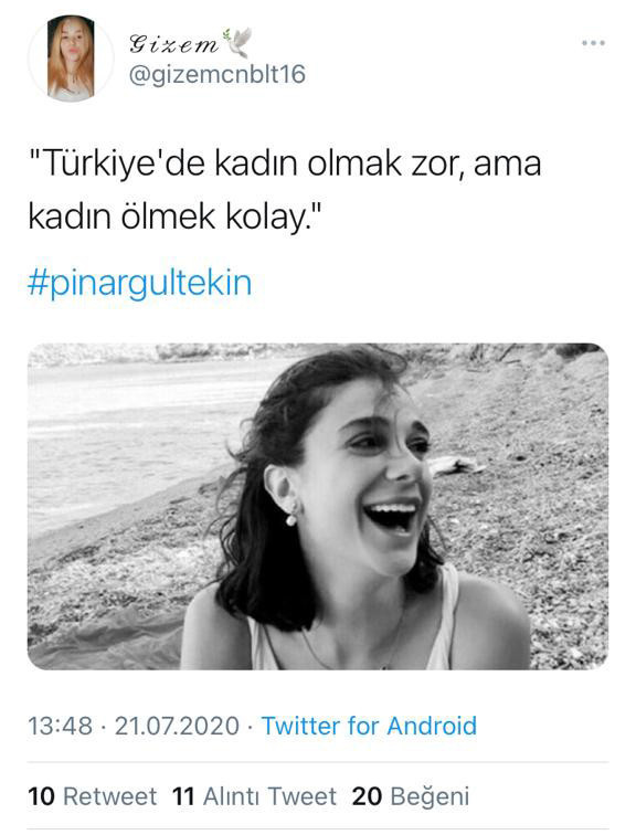 Parkta öldürülen kız çocuğunun paylaşımları ortaya çıktı: Türkiye'de kadın olmak zor ama kadın ölmek kolay - Resim : 3