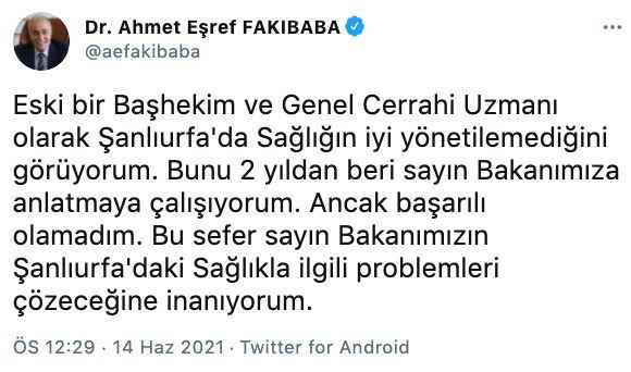 AKP'li Fakıbaba’dan Bakan Koca’ya: Sağlığın iyi yönetilemediğini görüyorum - Resim : 1