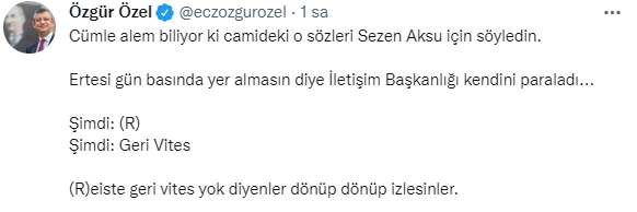 CHP'li Özel: Cümle alem biliyor ki o sözleri Sezen Aksu için söyledin - Resim : 1