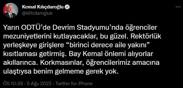 ODTÜ mezuniyet törenine 'birinci derecede akraba' kısıtlaması - Resim : 1