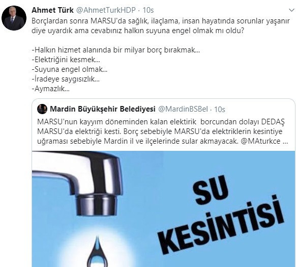 Kayyım borcu ödemeyince DEDAŞ elektriği kesti, kente su verilmiyor - Resim : 1