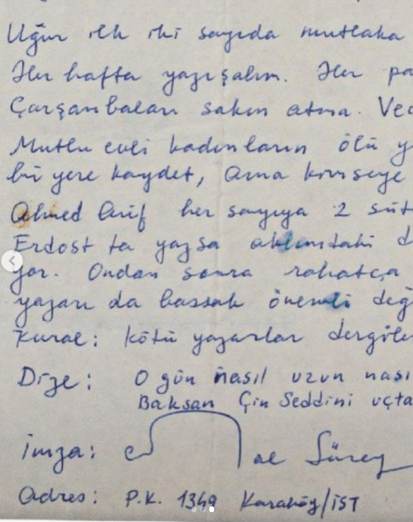 Fazıl Say, Cemal Süreya'nın 45 yıl önce babasına yazdığı mektubu paylaştı - Resim : 2