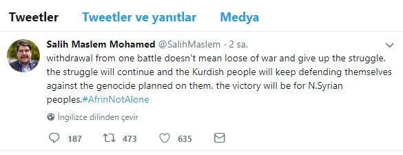 Salih Müslim'den Afrin açıklaması - Resim : 1