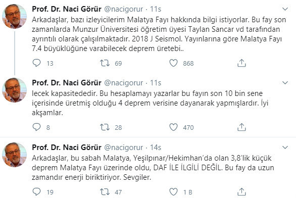 Prof. Dr. Naci Görür'den Malatya için kritik uyarı - Resim : 1
