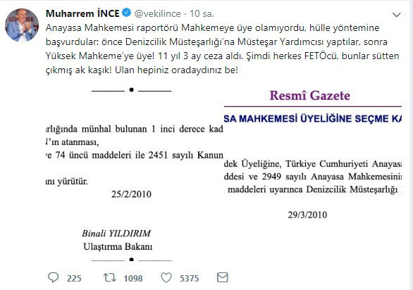 Muharrem İnce belge paylaştı: Ulan hepiniz oradaydınız be - Resim : 1