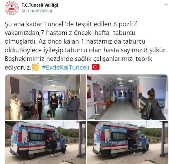 Son hasta da taburcu edildi: Dersim'de koronavirüs hastası kalmadı - Resim : 1