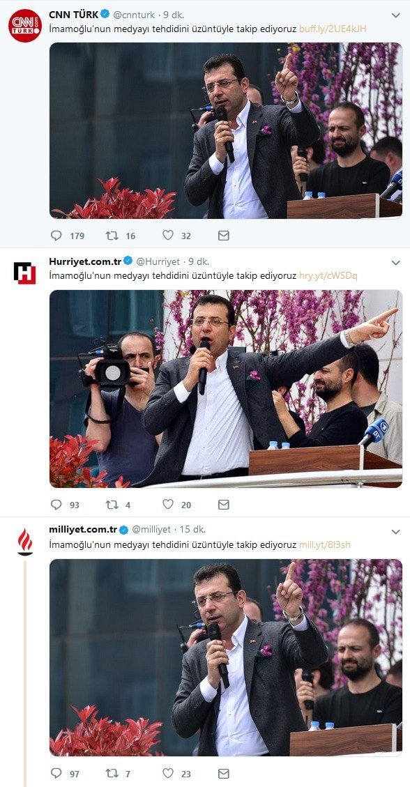Hürriyet, Milliyet, CNN Türk ve Vatan'dan ortak tweet - Resim : 1