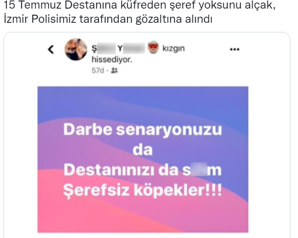 Sosyal medyada '15 Temmuz' paylaşımı yapan kişi gözaltına alındı - Resim : 1