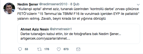 Haklısın aptalım, seni ciddiye aldım Nedim Şener!.. - Resim : 1