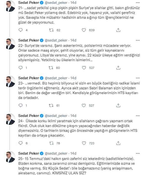 Sedat Peker: Oluk oluk kan akacak açıklamam korku yaratmak için ortak fikrimizdi - Resim : 6