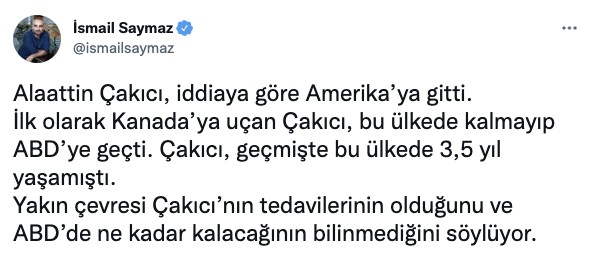 Alaaddin Çakıcı ABD'ye gitti - Resim : 1