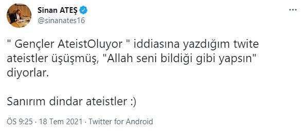 Ülkü Ocakları Eski Genel Başkanı'ndan ateistlere hakaret - Resim : 1