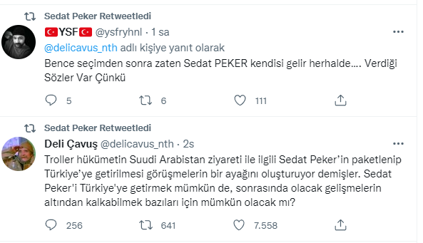 'Deli Çavuş' geri döndü: Sedat Peker, Erdoğan'ın Suudi Arabistan ziyareti hakkında konuştu - Resim : 1