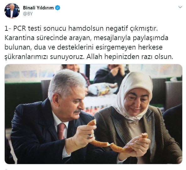 Binali Yıldırım'ın Coronavirus testi negatif çıktı - Resim : 1