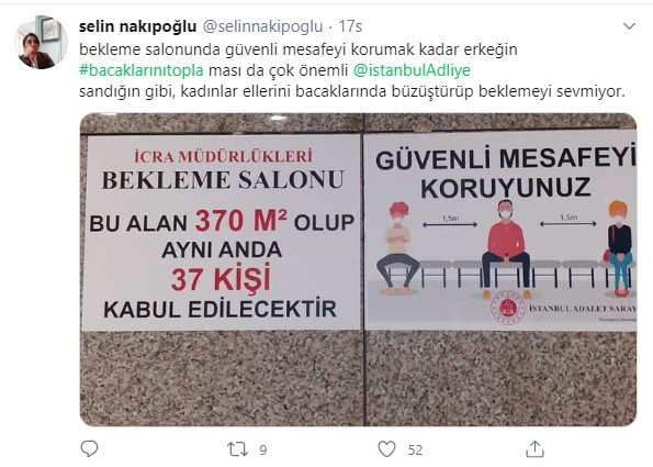 İstanbul Adalet Sarayı'nda cinsiyetçi sosyal mesafe uyarıları - Resim : 3