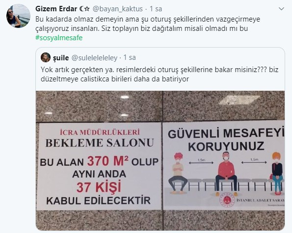 İstanbul Adalet Sarayı'nda cinsiyetçi sosyal mesafe uyarıları - Resim : 6