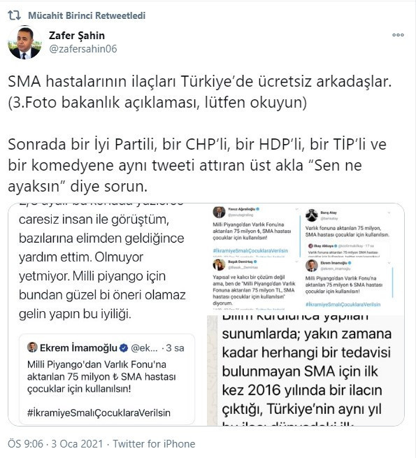AKP’li Birinci ve yandaş isimlerin SMA hastalığıyla ilgili paylaşımları tepki çekti - Resim : 7