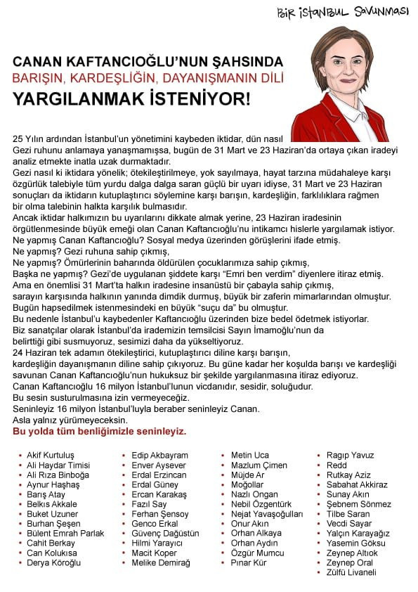 Aydınlardan Canan Kaftancıoğlu’na destek açıklaması - Resim : 1