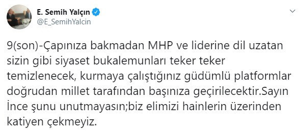 İnce'den kendisine bukalemun diyen MHP'li Yalçın'a: Eski model - Resim : 2