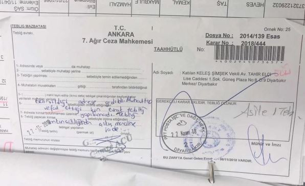 Kulp davasının zaman aşımı kararı Tahir Elçi’nin adresine gönderildi - Resim : 1