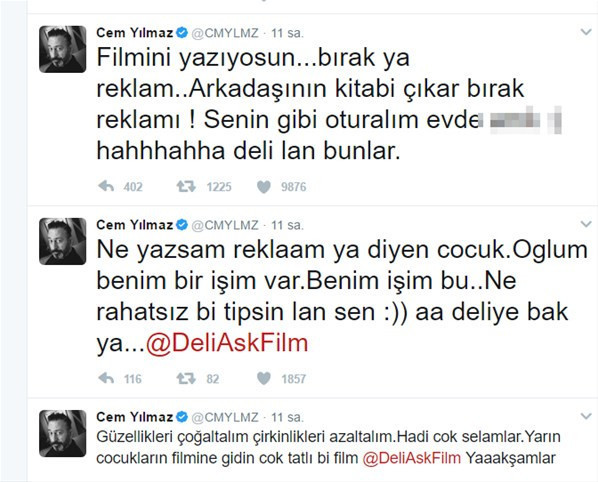 Cem Yılmaz'dan 'reklam yapma' eleştirisine küfürlü yanıt - Resim : 1