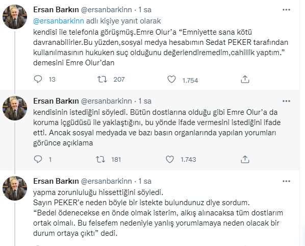 Emre Olur'a ifadesinde 'cahillik yaptım' demesini Peker salık vermiş - Resim : 1