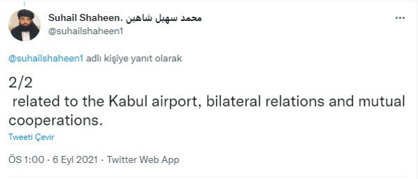 Taliban Sözcüsü: Türkiye ve Rusya ile Kabil’de toplantı yapıldı - Resim : 2